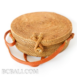 Balinese Original Circle Rattan Bags Hand Woven